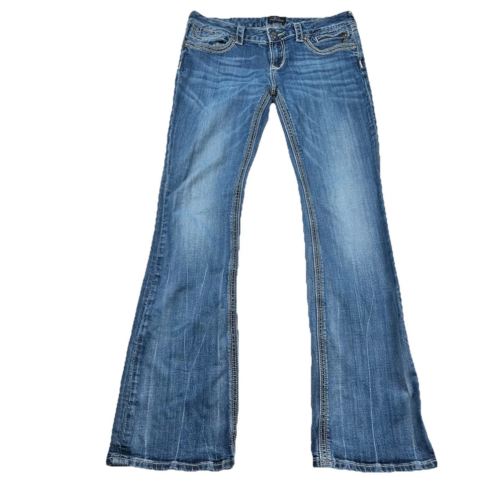 Rerock Express Jeans Womens 10L Boot Cut Embroidered Distress Western Y2K Low
